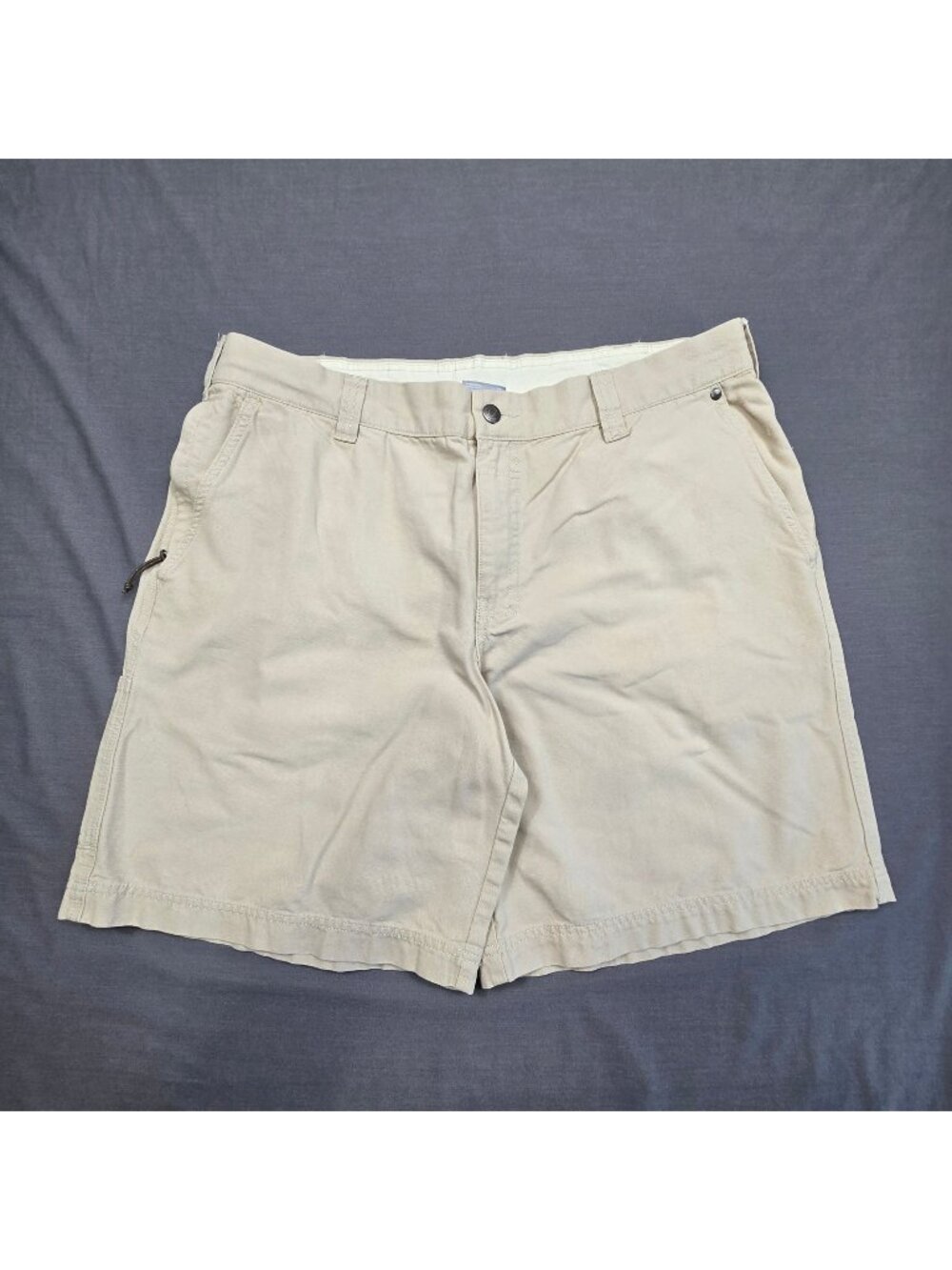 Columbia Mens 38 10 inch Canvas Shorts Khaki Cotton Blend Outdoor Durable